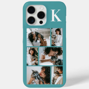 Modern 6 Pet Photo Teal iPhone 15 Pro Max Case