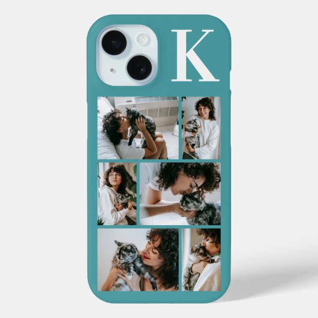 Modern 6 Pet Photo Teal Case-Mate iPhone Case (Back)