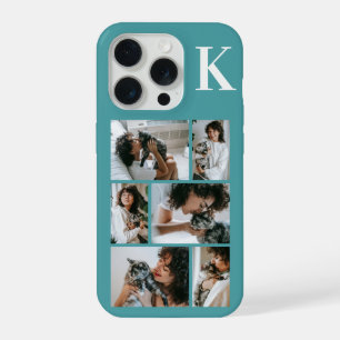 Modern 6 Pet Photo Teal iPhone 15 Pro Case