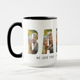 Modern 6 Photo Babcia  We Love You Two-Tone Mug