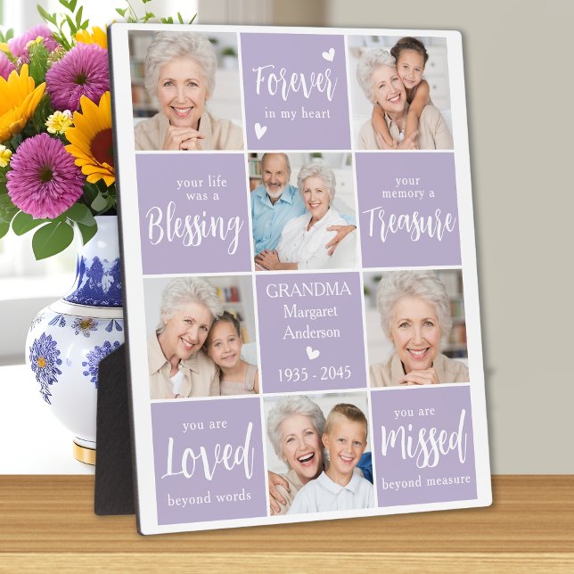 Modern 6 Photo Collage Family Memorial Poem Plaque (Creator Uploaded)