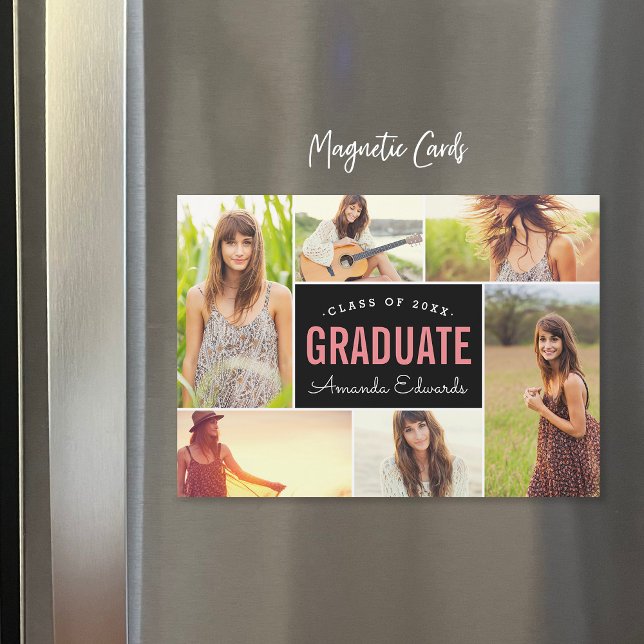 Modern 6 Photo Collage Graduation Announcements (Creator Uploaded)