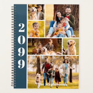 Modern 6 Photo Collage Personalised Custom Colours Planner