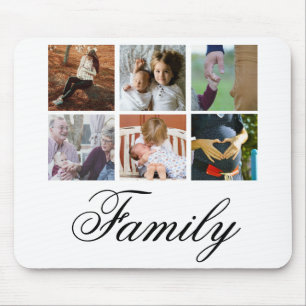 Modern 6 Photo Collage   Personalised Mouse Pad