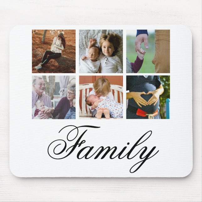 Modern 6 Photo Collage | Personalised Mouse Pad (Front)