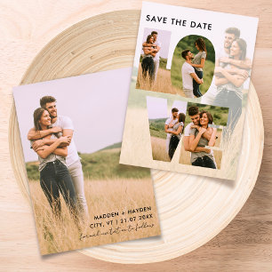 Modern 6 Photo Collage Save the Date Love Letters