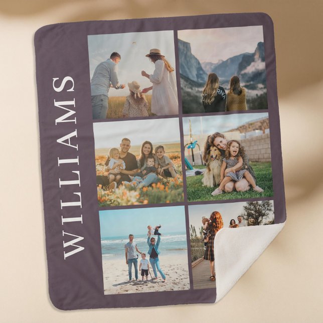 Modern 6 Photo Collage Sherpa Blanket (Creator Uploaded)