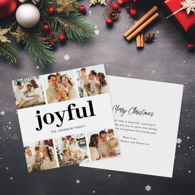 Modern 6 Photo Family Christmas Holiday Card (Creator Uploaded)