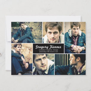 Modern 6 Photo Graduation Announcement