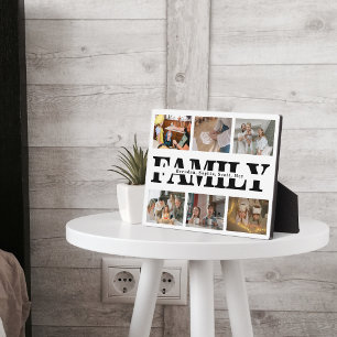 Modern 6 Photo White Family Photo Collage Plaque
