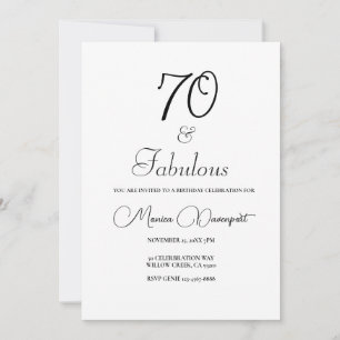 Modern 70 and Fabulous 50th Birthday Party  Invitation
