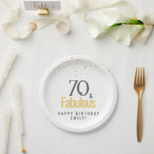 Modern 70 and Fabulous Birthday  Paper Plate