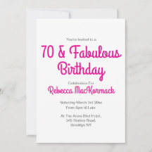 Modern 70 and Fabulous Pink 70th Birthday Party