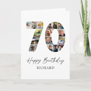 Modern 70th Photo Memory Birthday Card