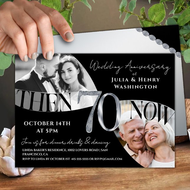 Modern 70th Wedding Anniversary Invitation (Creator Uploaded)
