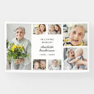 Modern 7-Photo Funeral/Memorial Service Banner