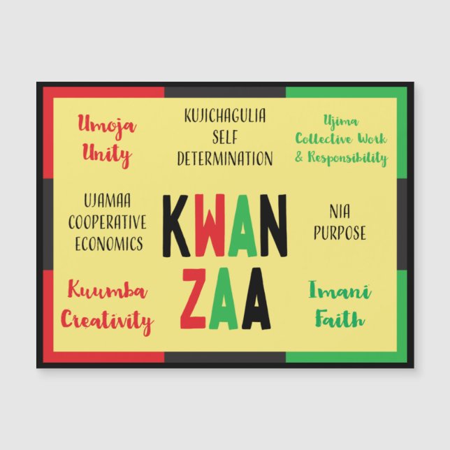  Modern 7 Principles Green Red Black Kwanzaa (Front)