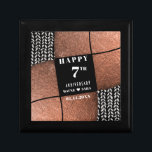 Modern 7th Copper Wool Anniversary Gift Box<br><div class="desc">Copper and Wool in a modern design creates a cool vibe for 7 years together! A copper gift is traditional for this wedding anniversary milestone. The colours of black and white are combined with copper texture,  and wool is represented with a knit pattern look. Thoroughly modern collage</div>
