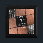Modern 7th Copper Wool Anniversary Gift Box<br><div class="desc">Copper and Wool in a modern design creates a cool vibe for 7 years together! A copper gift is traditional for this wedding anniversary milestone. The colours of black and white are combined with copper texture,  and wool is represented with a knit pattern look. Thoroughly modern collage</div>