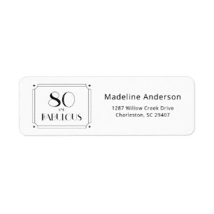 Modern 80 & Fabulous Birthday Return Address Label