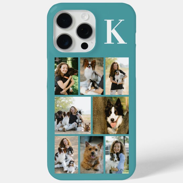 Modern 8 Pet Photo Teal Case-Mate iPhone Case (Back)
