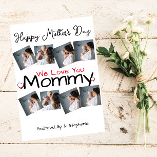 Modern 8 Photo Collage Happy Mothers Day Holiday Card