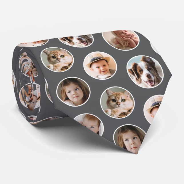 Modern 8-Photo Collage Neck Tie (Rolled)