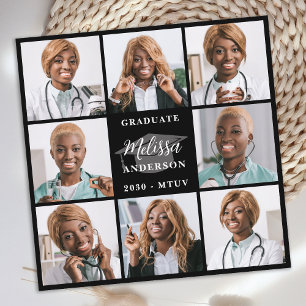 Modern 8 Photo Collage Personalised Graduation Announcement