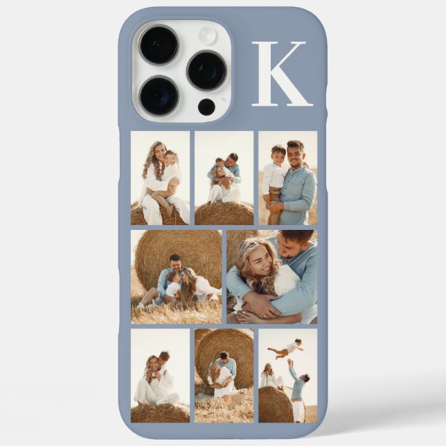 Modern 8 Photo Dusty Blue Case-Mate iPhone Case (Back)