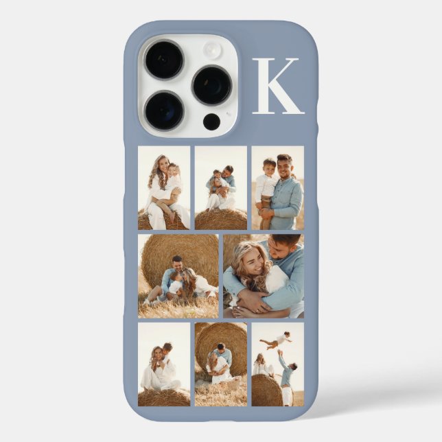 Modern 8 Photo Dusty Blue Case-Mate iPhone Case (Back)