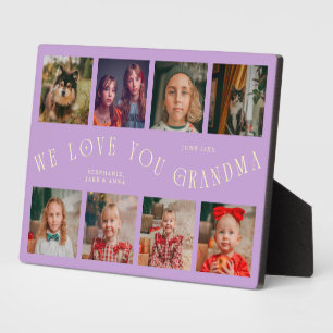 Modern 8 Photo Grid Love You Grandma Wisteria Plaque