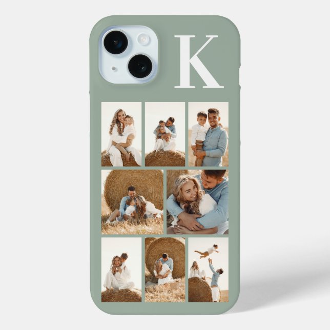 Modern 8 Photo Sage Green Case-Mate iPhone Case (Back)