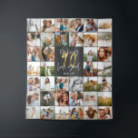 Modern 90th birthday multi photo  tapestry<br><div class="desc">Modern minimal multi photo script 90th birthday design. Ideal gift available for mums,  dads,  grand,  grandad of any family member. Stunning elegant script text. Black,  white and gold design.</div>