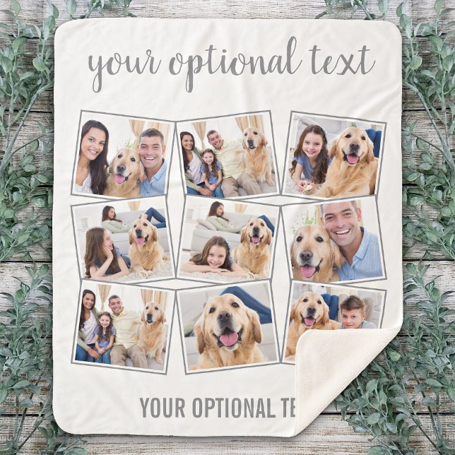 Modern 9 Photo Collage Sherpa Blanket (Creator Uploaded)