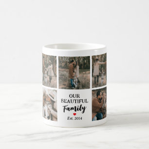 Modern 9 Photo Family Collage Mug