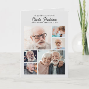 Modern 9-Photo Folded Funeral/Celebration Of Life Program