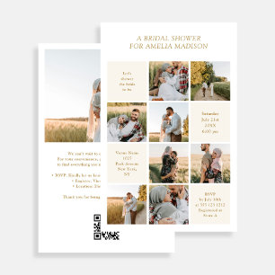 Modern 9 Photo White Bridal Shower Flyer