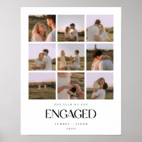 Modern 9-Photo "Year We Got Engaged" Couple