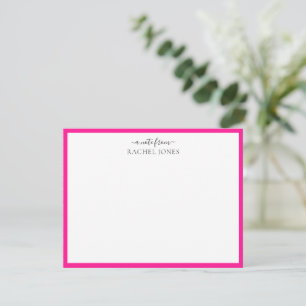Modern A Note From Hot Pink Note Card  