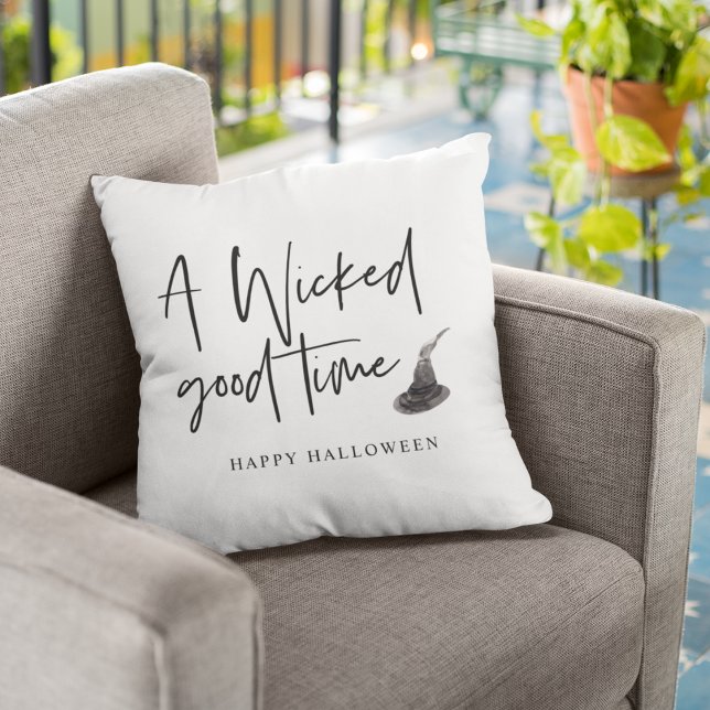Modern A Wicked Good Time Quote | Happy Halloween Cushion (Creator Uploaded)