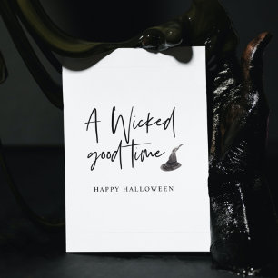 Modern A Wicked Good Time Quote   Happy Halloween Holiday Card
