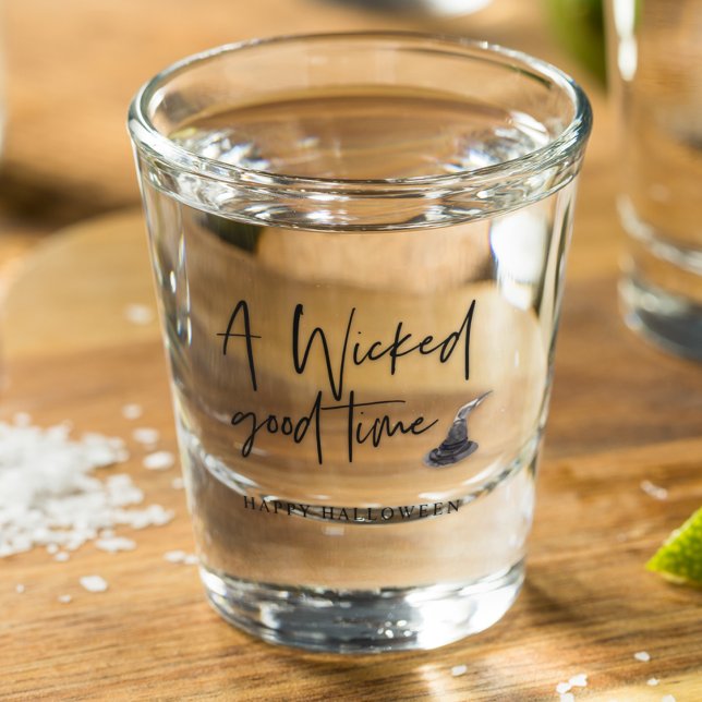 Modern A Wicked Good Time Quote | Happy Halloween Shot Glass (Creator Uploaded)