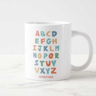Modern ABC Alphabet Personalised Classroom Letters Large Coffee Mug