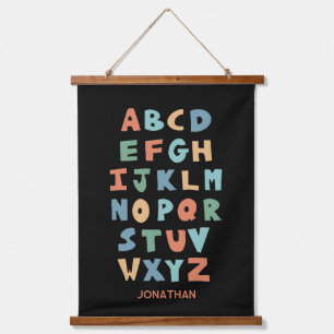 Modern ABC Alphabet Personalized Classroom Poster Hanging Tapestry