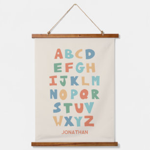 Modern ABC Alphabet Personalized Classroom Poster Hanging Tapestry