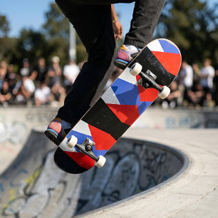 Modern Absract Painting blue Red black aesthetic Skateboard