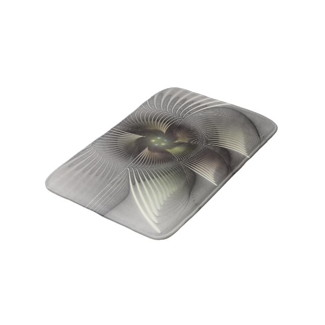 Modern Abstract 3D Shape Fractal Art Bath Mat (Angled)