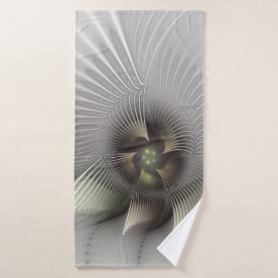 Modern Abstract 3D Shape Fractal Art Bath Towel