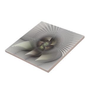 Modern Abstract 3D Shape Fractal Art Ceramic Tile