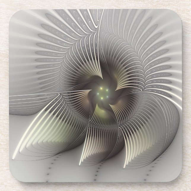 Modern Abstract 3D Shape Fractal Art Coaster (Front)